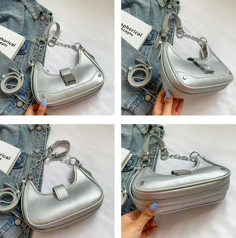 Shoulder Bag Purse for Women Trendy Plaid Hobo Bags Small Crescent Saddle Bags Tote Handbag Crossbody Bag