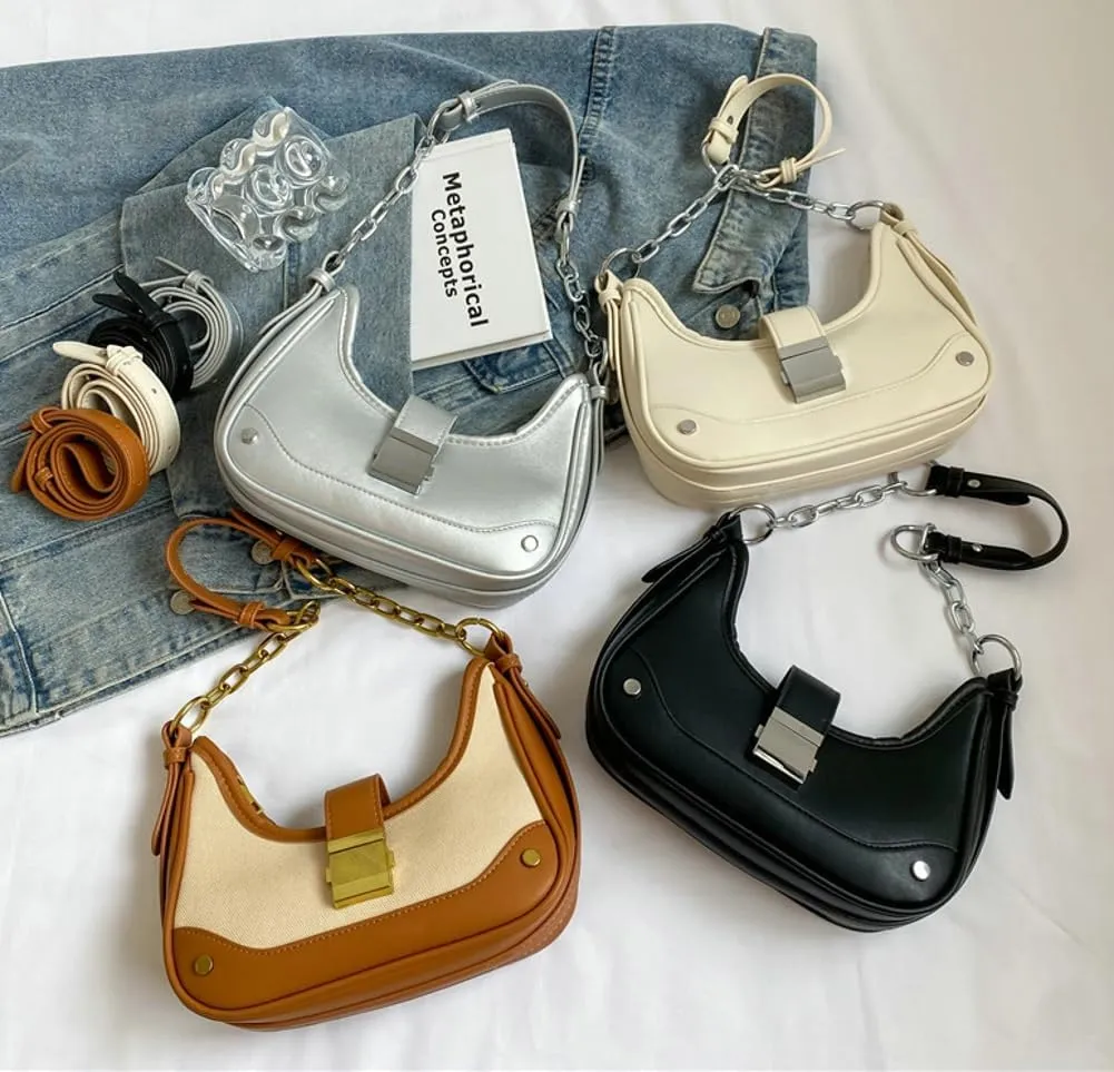 Shoulder Bag Purse for Women Trendy Plaid Hobo Bags Small Crescent Saddle Bags Tote Handbag Crossbody Bag