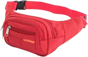 Shoulder Bag Unisex Travel Waist Pouch for Men and Women - Versatile Phone and Money Belt Bag(Red)