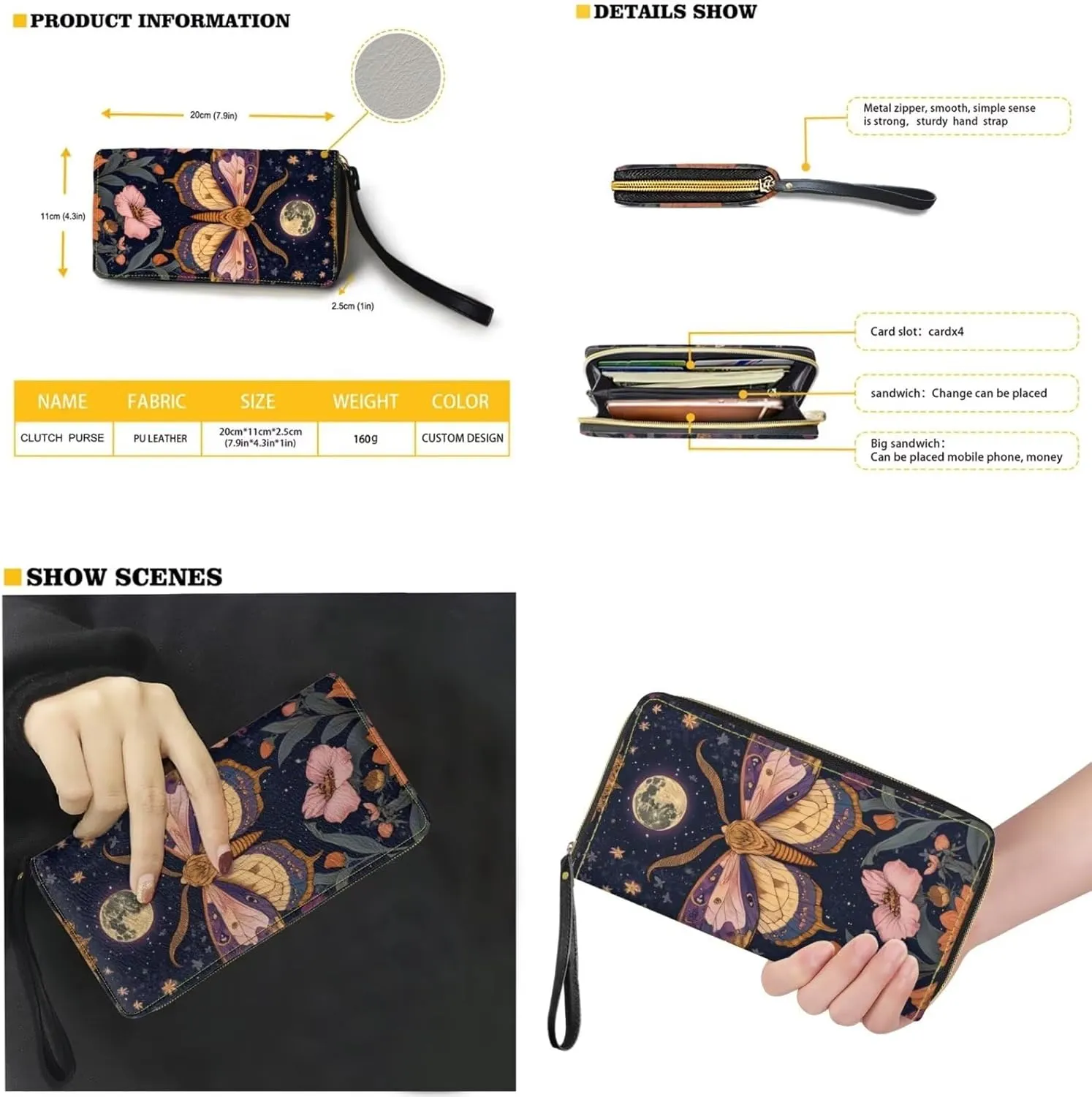 Shoulder Bags Set 2 Piece Bucket Bags Saddle Bags with Adjustable Shoulder Strap Wristlet Purses for Women