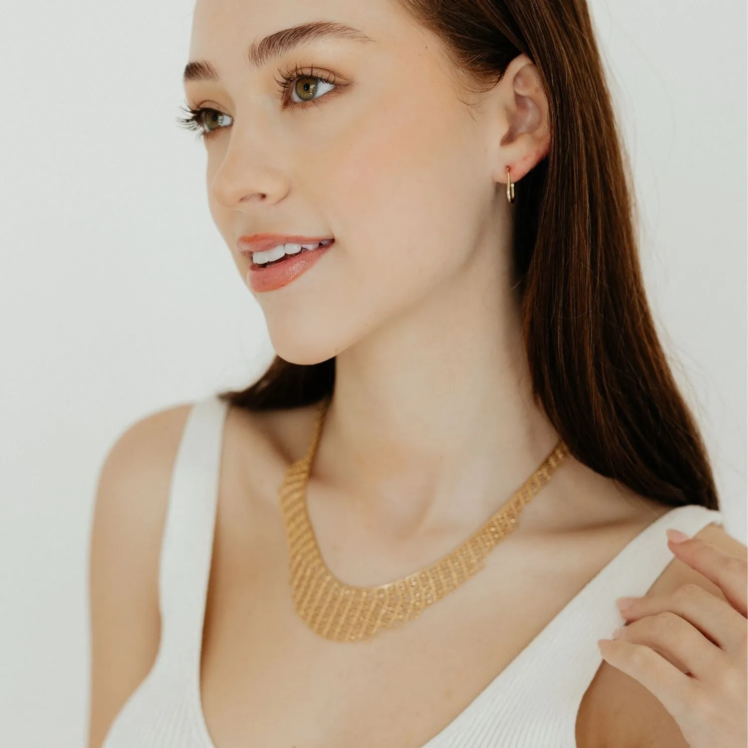 Silk Collection Gold Statement Necklace