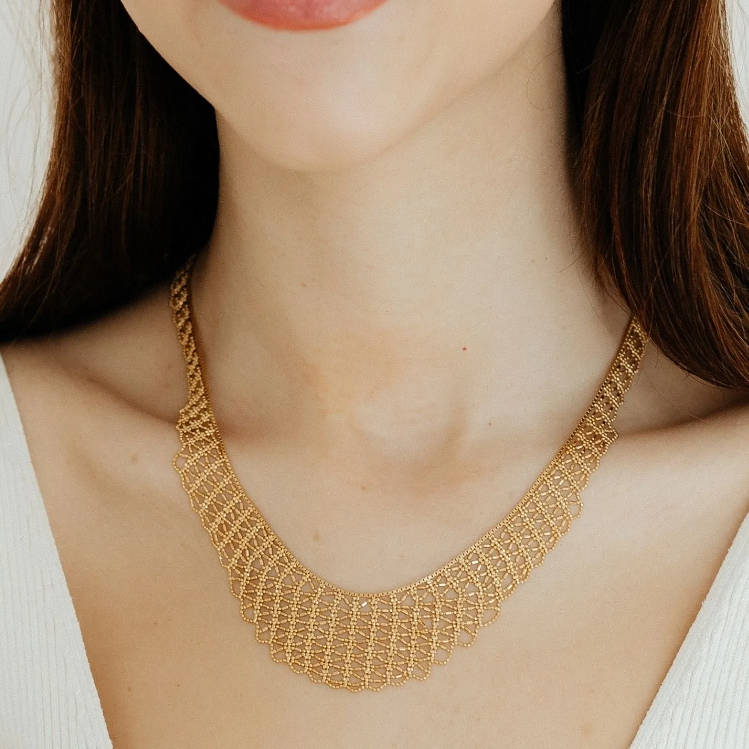 Silk Collection Gold Statement Necklace