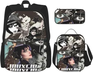 Siouxsie Music And The Band Banshees Backpack 3 Pieces Set With Lunch Bag And Pencil Pouch Combination Simple Laptop Backpacks Lunch Tote Bags Comfortable Travel Daypack Outdoor Backpack for Workout