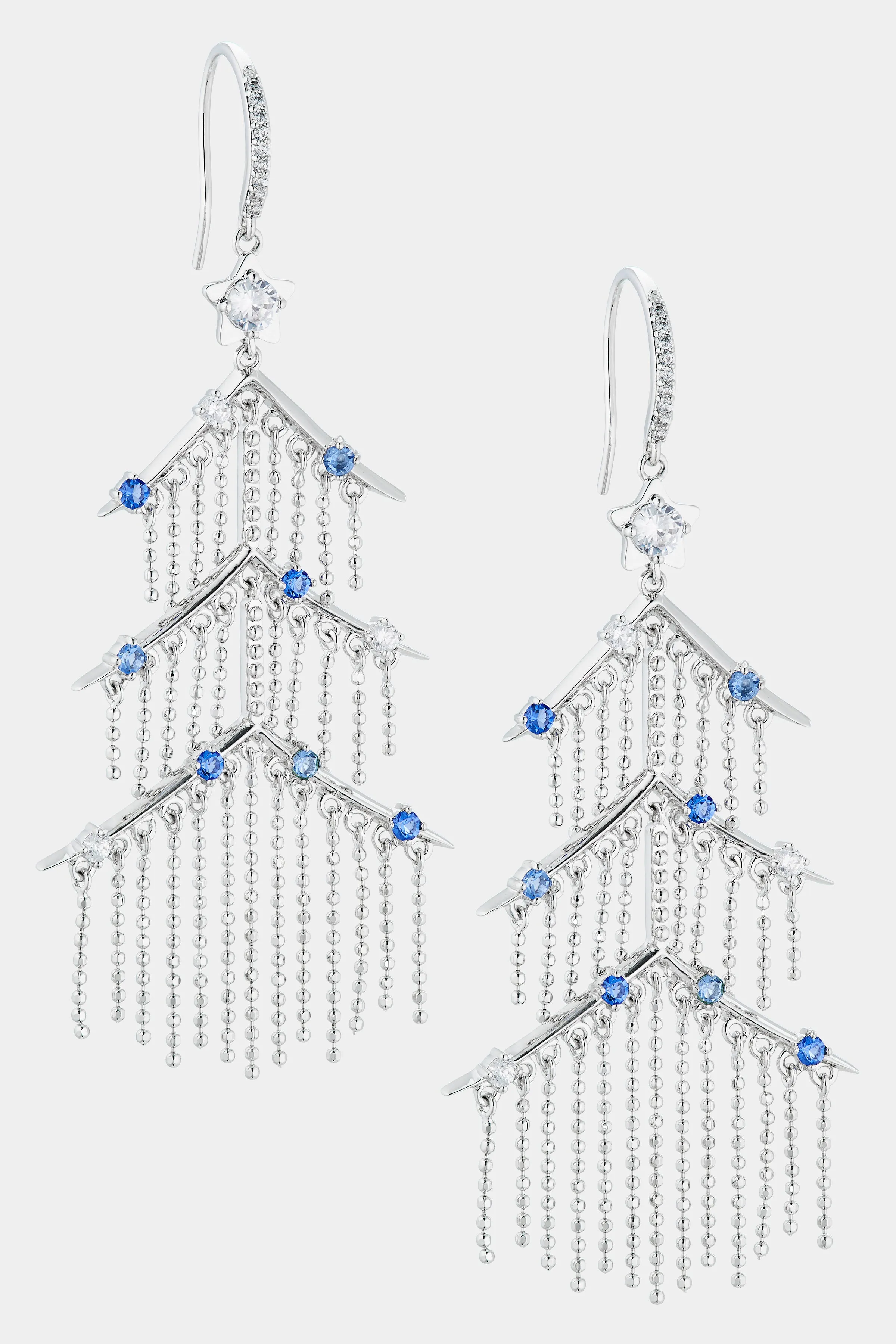 SLEIGH ALL DAY TINSEL TREE CHANDELIER EARRINGS