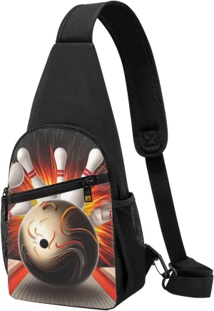 Sling bag for Women Men Trendy Sling Bakpack Casual Chest Bag Vintage Sport Bowling Ball Fanny Pack for Travel Hiking