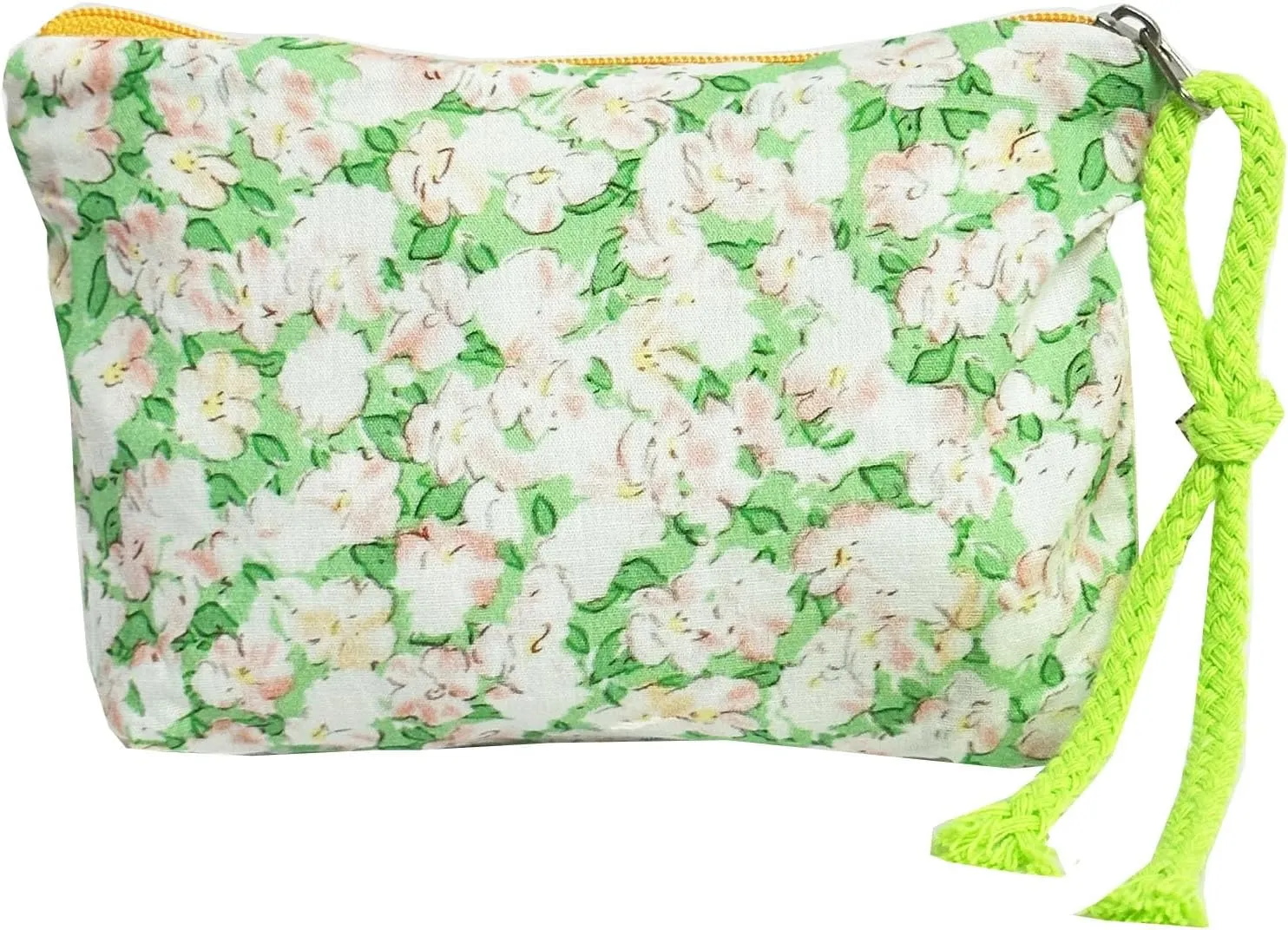 Small Cosmetic Bag for Women Makeup bag Organizer Mini Makeup Pouch Zipper Pouch Coin Purse Light Green Flower