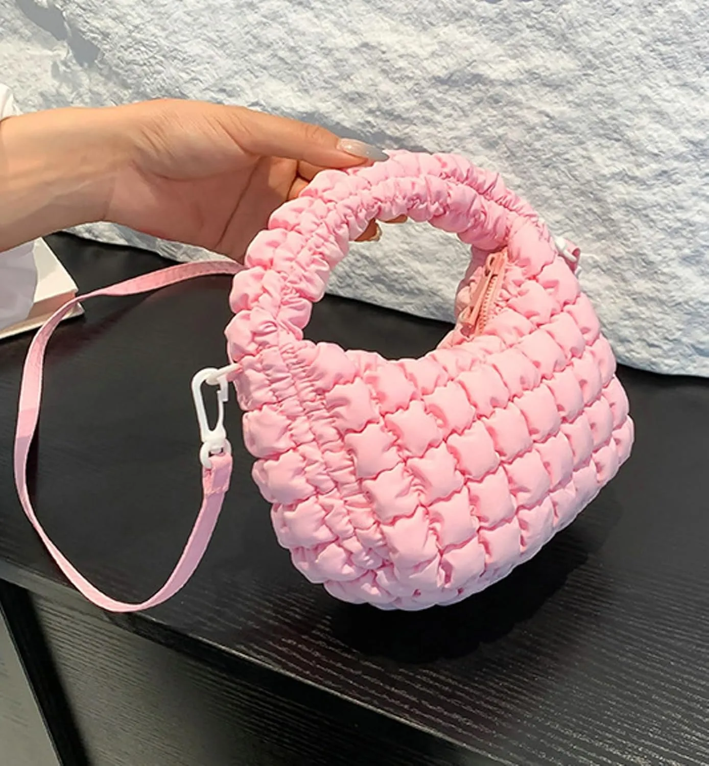 Small Puffer Quilted Shoulder Purse Women 2025 Crossbody Bag Bubble Mini Tote Bag Nylon Handbag Pad Soft Handbag