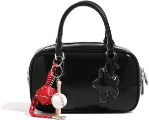 Small Top Handle Satchels for Women Retro Leather Crossbody Bags Trendy Ladies Handbag Bowler Bags Cute Square Purse