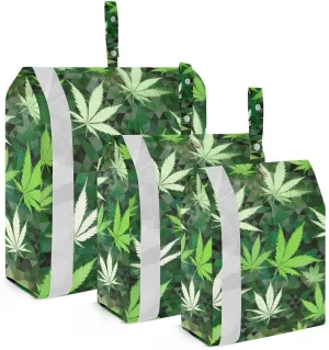 SPRIPORT Light Green Leaves 3 Set Compression Packing Cubes for Travel Lightweight Luggage Organizer Bags for Carry on Suitcase Luggage Cubes for Man Woman Vacation Clothes