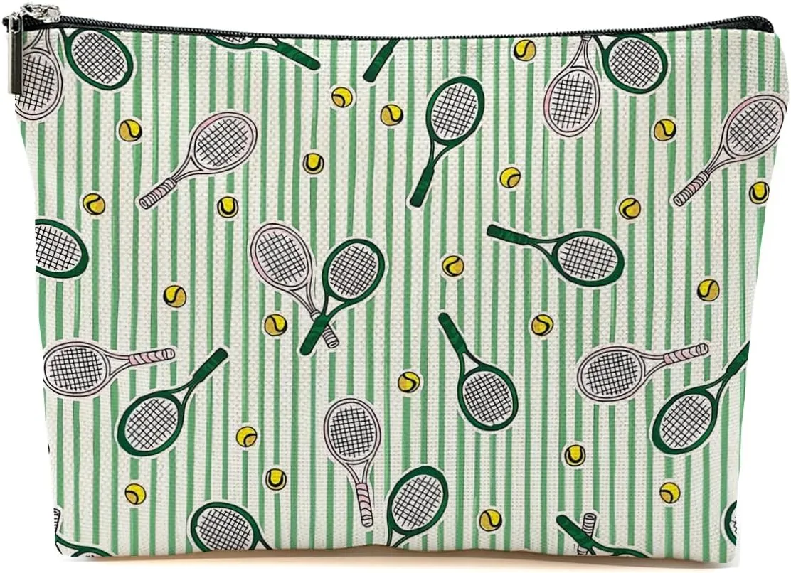 Tennis Gifts, Inspirational Tennis Makeup Bag, Tennis Accessories Tennis Gift Cosmetic Bag Toiletry Bag, Tennis Player Graduation Birthday Gifts for Women Girls Tennis Lovers Sister Best Friend