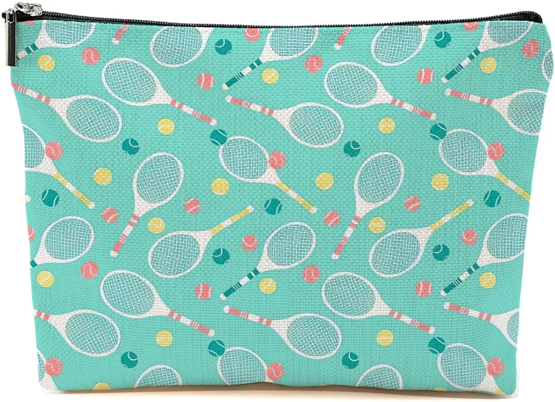 Tennis Gifts, Inspirational Tennis Makeup Bag, Tennis Accessories Tennis Gift Cosmetic Bag Toiletry Bag, Tennis Player Graduation Birthday Gifts for Women Girls Tennis Lovers Sister Bestie
