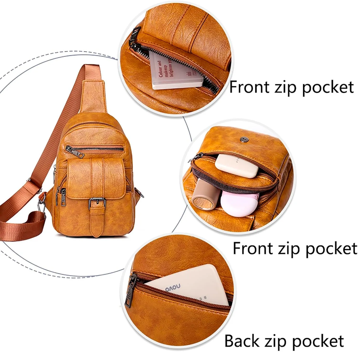 Tote Bag For Women Men Chest Bag Sling Bag Small Crossbody Pu Leather Satchel Day pack Fashion Shoulder Strap Bags Q