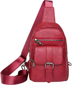 Tote Bag For Women Men Chest Bag Sling Bag Small Crossbody Pu Leather Satchel Day pack Fashion Shoulder Strap Bags Q