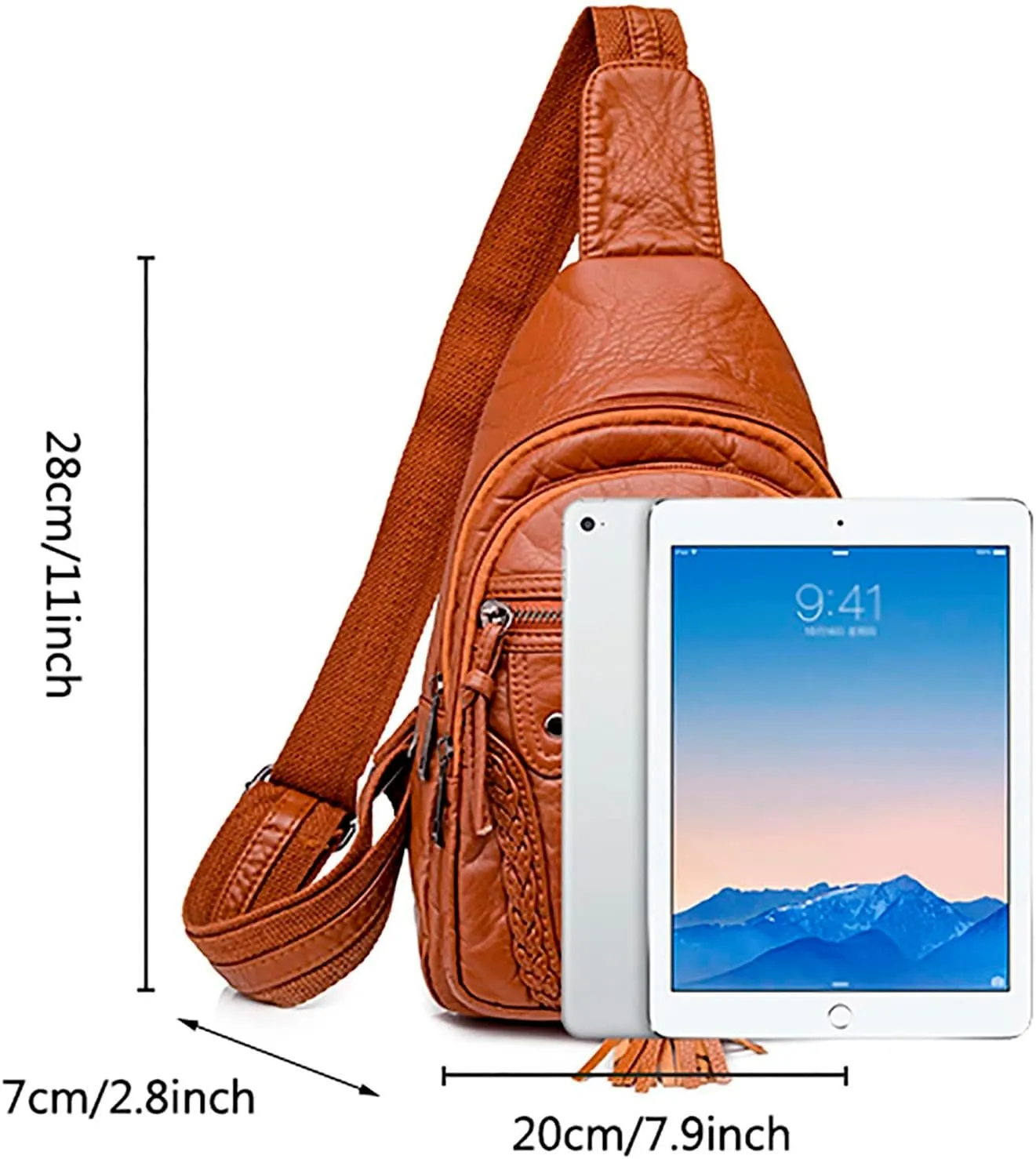 Tote Bag For Women Retro Chest Bag Sling Bag Small Crossbody Pu Leather Satchel Day pack Fashion Shoulder Outdoor Bags U