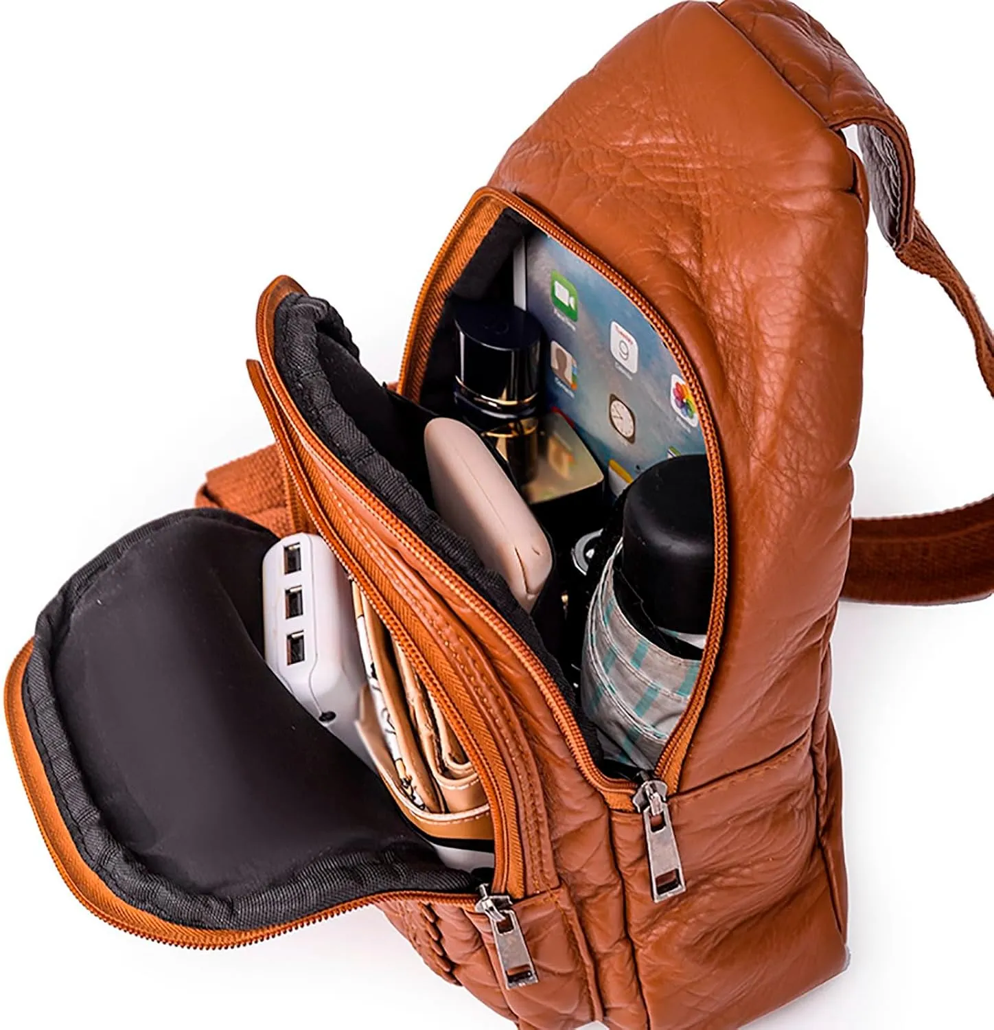 Tote Bag For Women Retro Chest Bag Sling Bag Small Crossbody Pu Leather Satchel Day pack Fashion Shoulder Outdoor Bags U