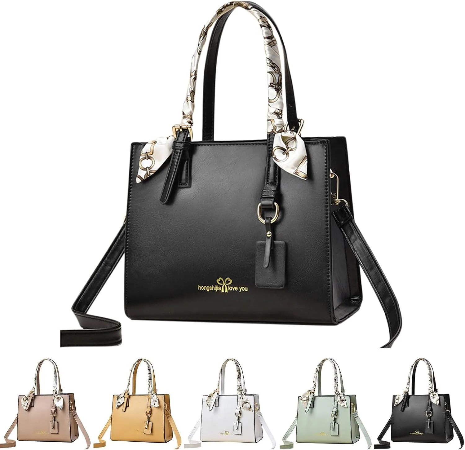 Tote Bag For Women Scarf Handle Handbags Ladies Purse Satchel Shoulder Bags Leather Bag For Mom Travel J