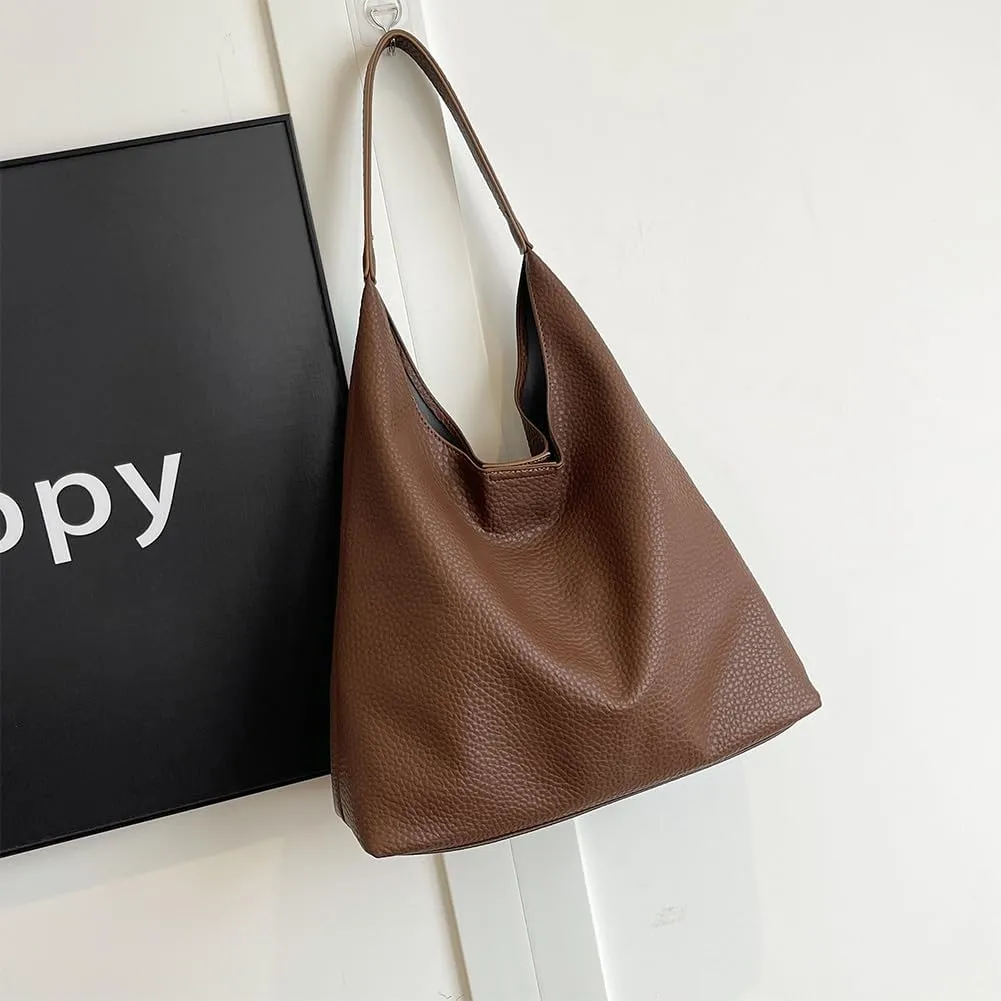 Tote Bag for Women Slouchy Hobo Bags PU Leather Crescent Bag Handbag Trendy Dumpling Bag Work Bags