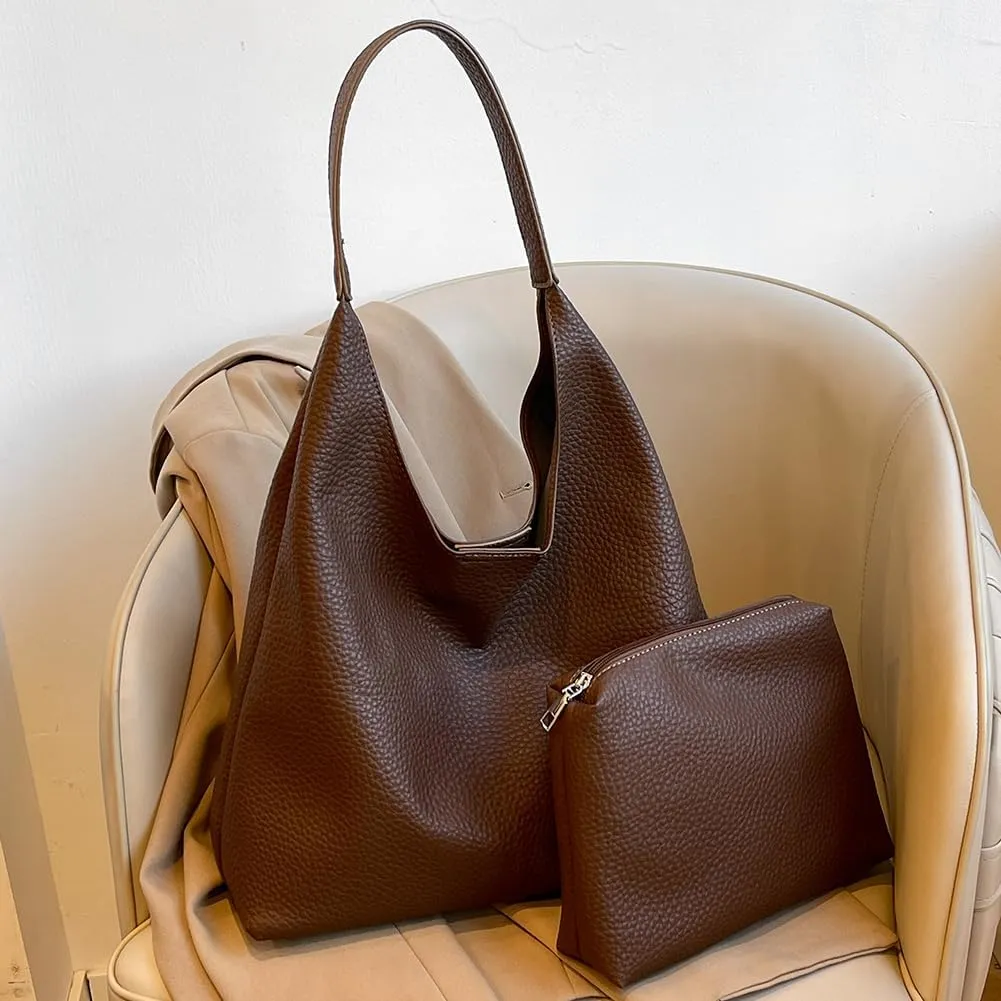Tote Bag for Women Slouchy Hobo Bags PU Leather Crescent Bag Handbag Trendy Dumpling Bag Work Bags