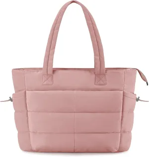 Tote Bags For Women Puffer Shoulder Bag with Zipper Quilted Satchel Handbags For Work,Travel, Gym, Light Waterproof
