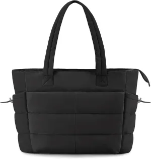 Tote Bags For Women Puffer Shoulder Bag with Zipper Quilted Satchel Handbags For Work,Travel, Gym, Light Waterproof