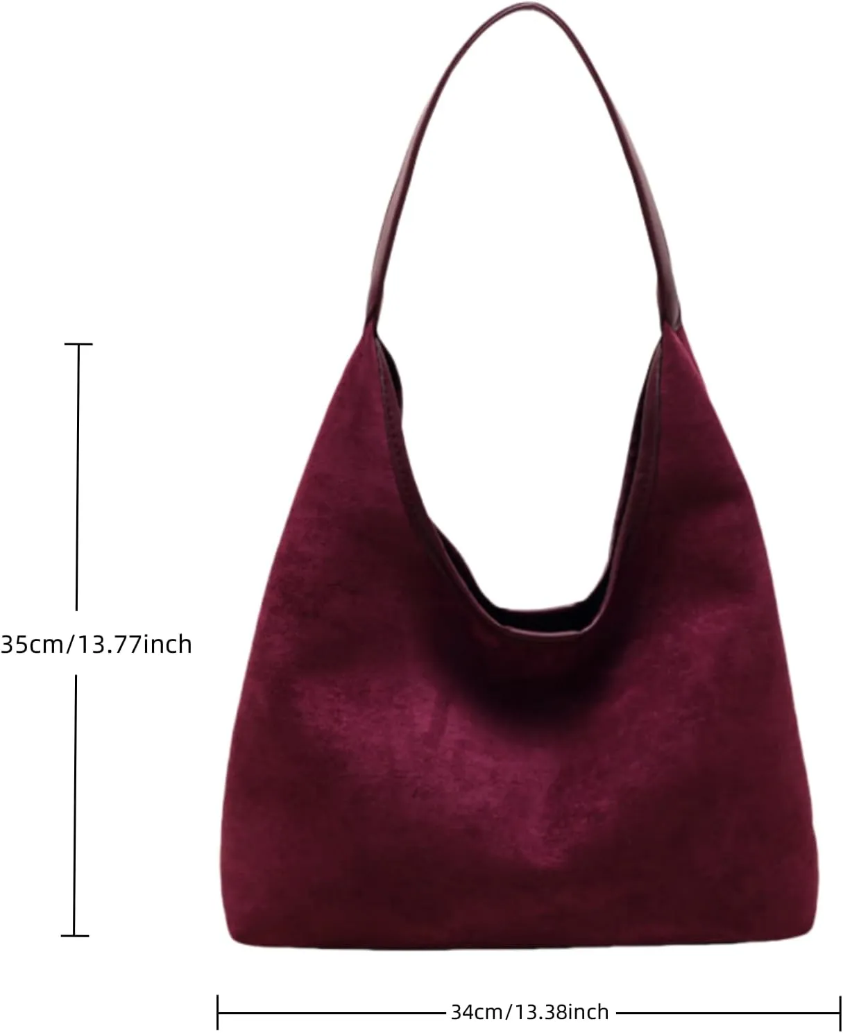 Tote Bags for Women Work Bags Suede Purse Slouchy Bag Hobo Handbag Office Tote Handbag for Shopping Large Brown Shoulder Bag