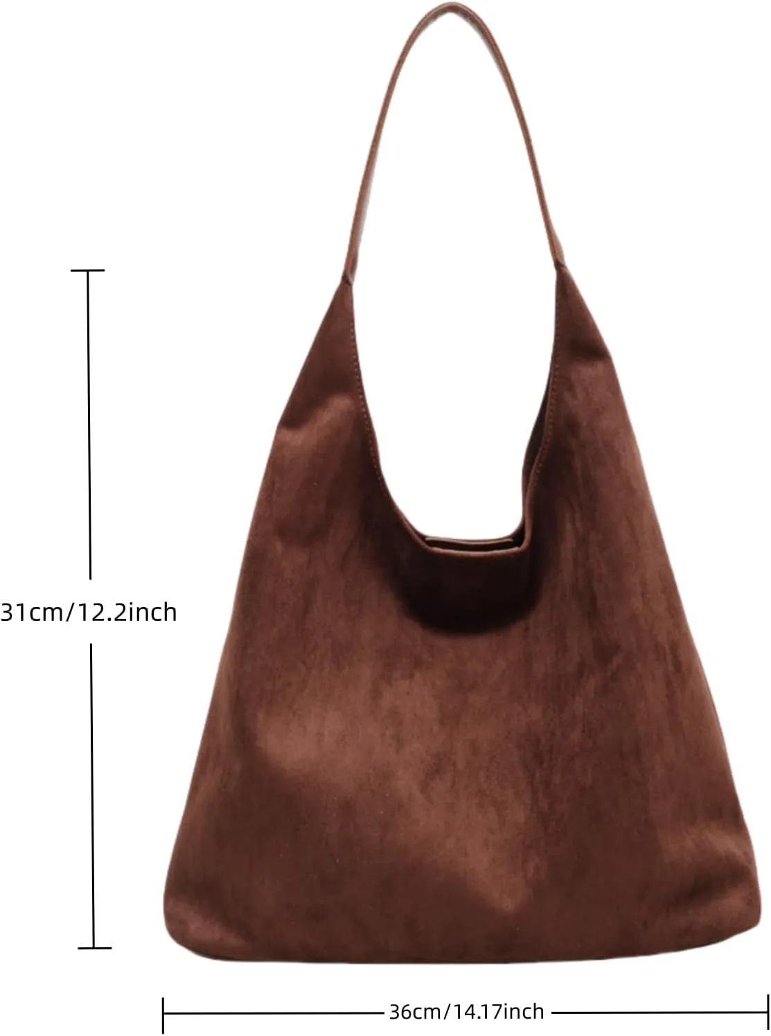 Tote Bags for Women Work Bags Suede Purse Slouchy Bag Hobo Handbag Office Tote Handbag for Shopping Large Brown Shoulder Bag