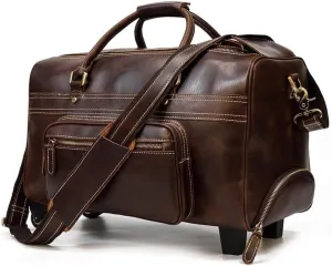 Travel Bags for Men, Duffle Bags for Men, Shoulder Bags, Mens Genuine Leather Handbags (Color : Brown)