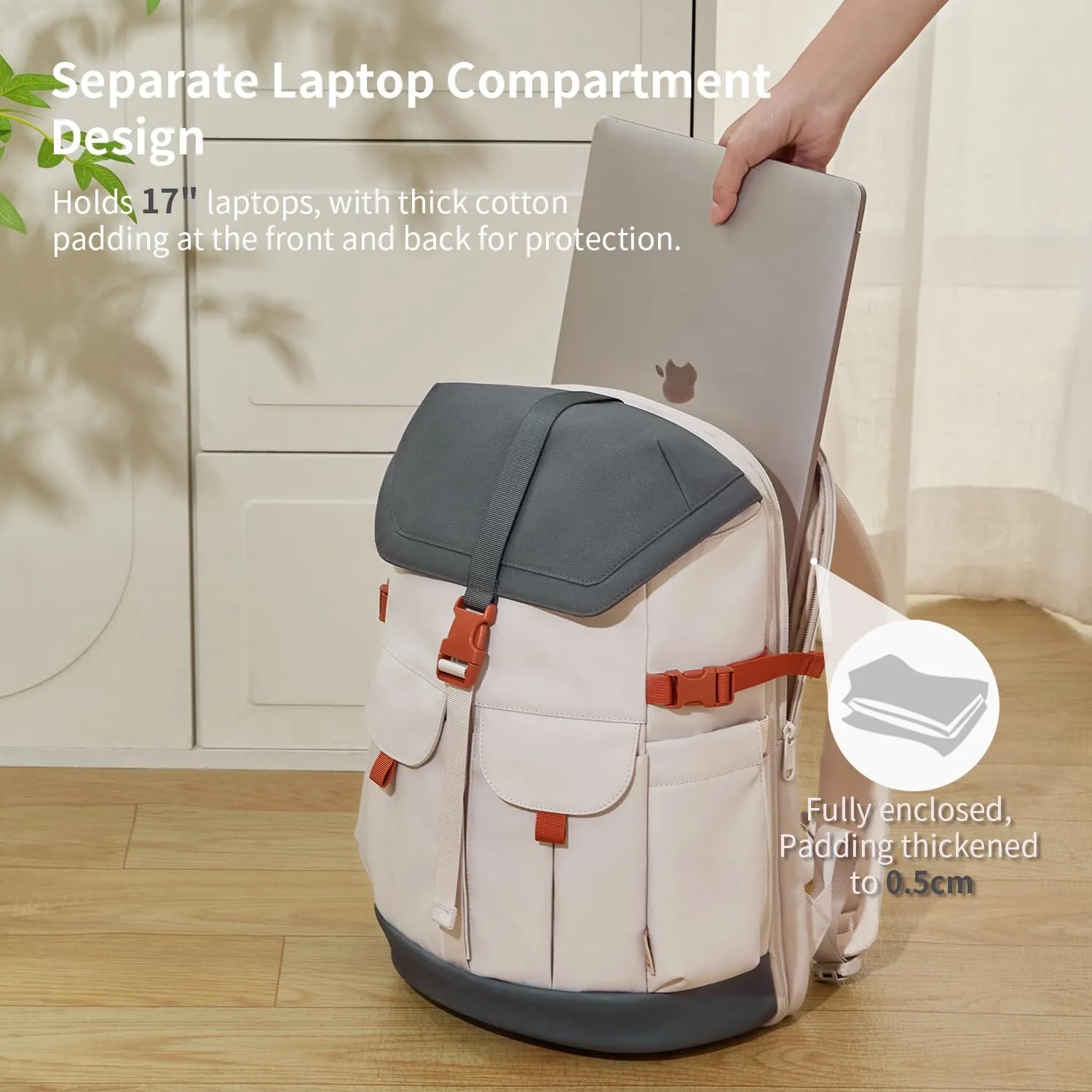 Travel Laptop Backpack for Men Women, Large School Backpack Fit 17 Inch Laptop, Carry on Backpack for Airplanes, Water Resistant & Comfortable College Computer Backpack (Lava Gray)