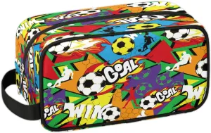 Travel Toiletry Bag for Boys, Waterproof Hanging Dopp Kit for Men, Shaving Bag with Large Capacity for Travel,Sports Shower (Soccer Goal Time)