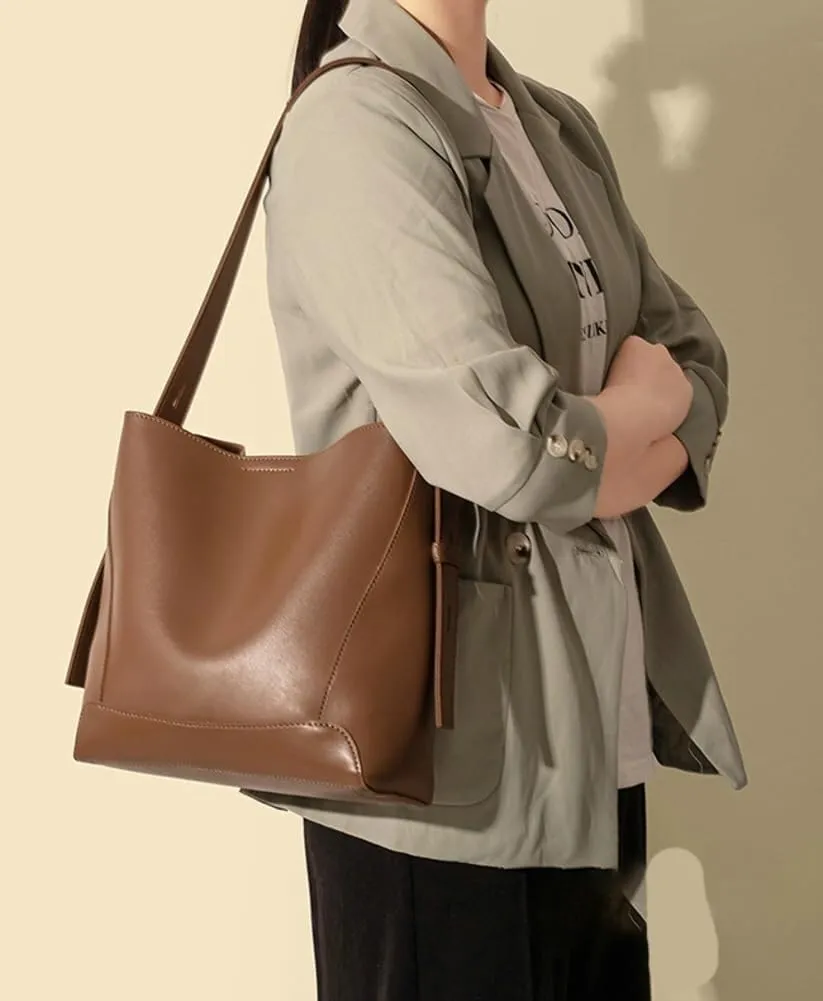 Trendy Vegan Leather Shoulder & Crossbody Bucket Hobo Large Totes Handbags for Women Top Handle Purse