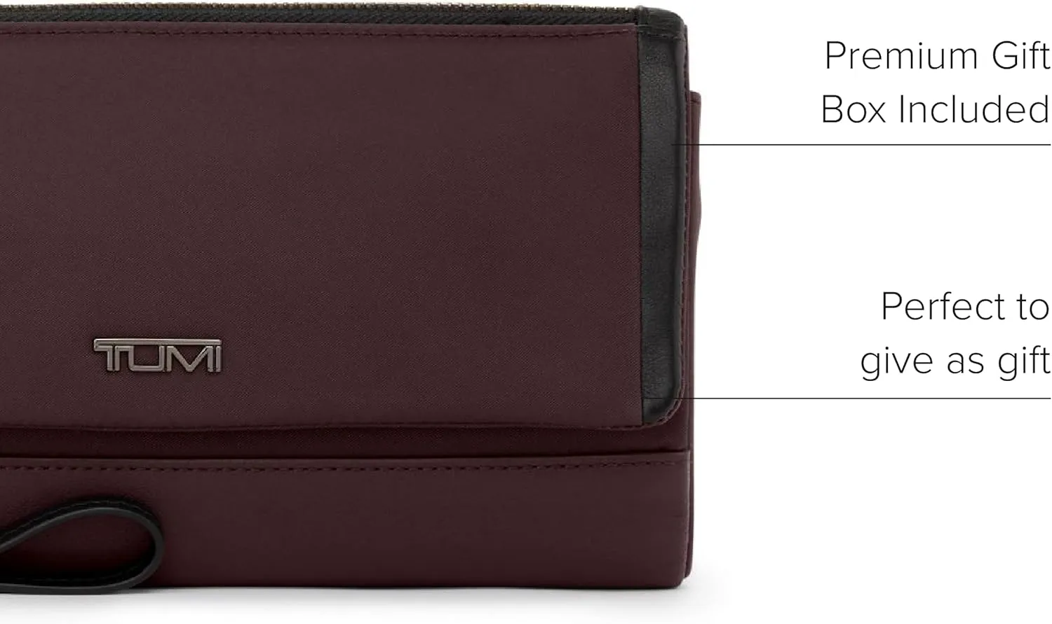 TUMI - Voyageur Travel Wallet - Wristlet Wallet with Passport, Cash & Card Holders - Zipper Wallet for Women - With Gift Box - Deep Plum