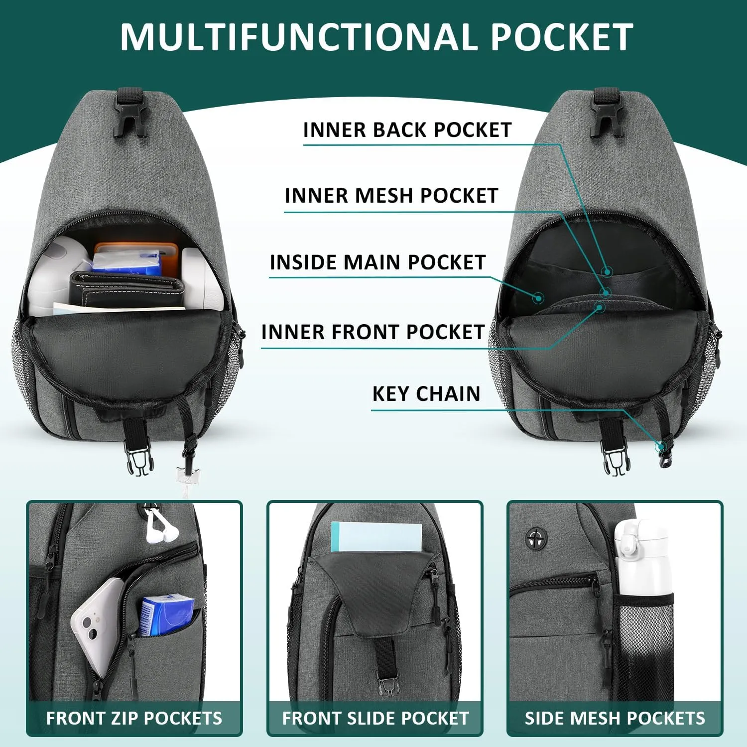 Tuwubi Crossbody Bags for Women Trendy,Sling Bag for Men with Adjustable Shoulder,Travel Essentials Backpack for Traveling