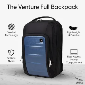 Venture Full Laptop Backpack, Durable, Sleek, Flight Approved, Fits Up to 17" Laptop, Breathable, Lightweight (Blue, Full)