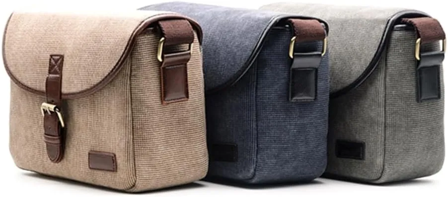 Versatile Camera Bag Pouches for Outdoor Photography, Water Resistant Canvas Camera Case, Fit Lenses and Batteries