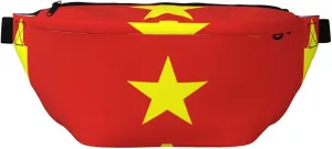 Vietnamese Flag Stylish Crossbody Waist Pack - Versatile And Compact Travel Pouch For Hands-Free Storage, Black, PBYB-12185A