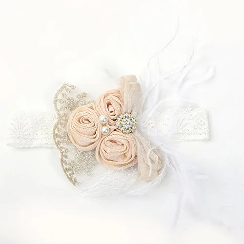 Vintage Flower Headband Baby Girls Headwraps Newborn Photography Props