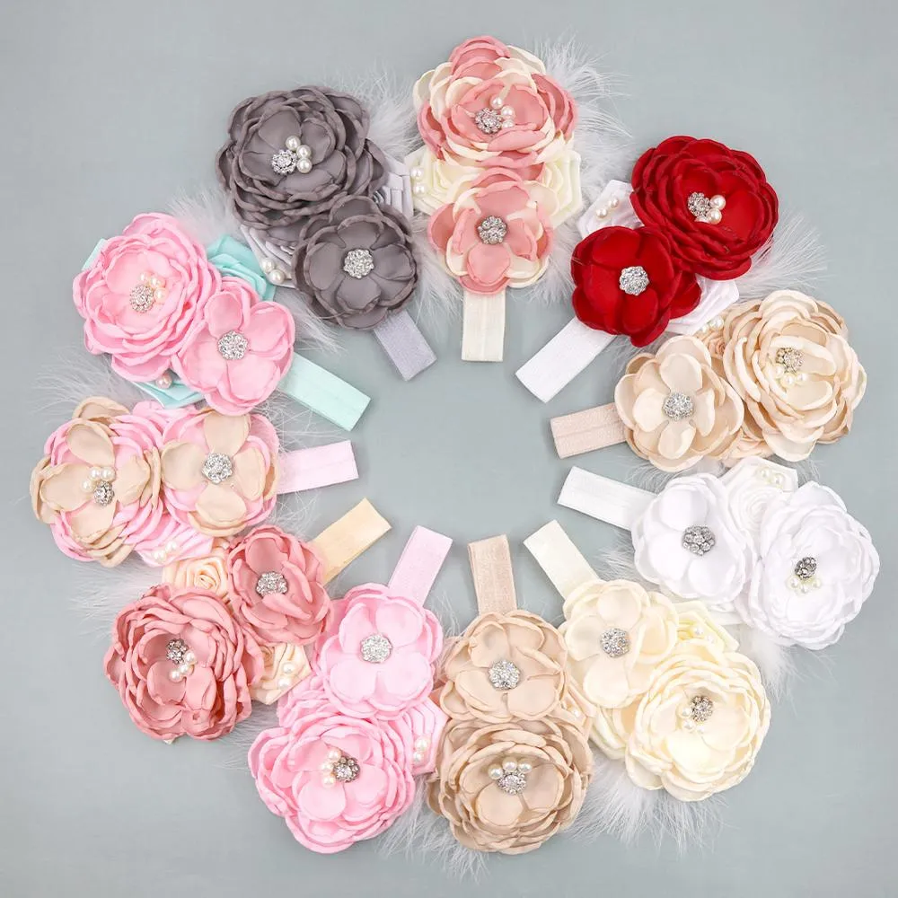 Vintage Flower Headband Baby Girls Headwraps Newborn Photography Props