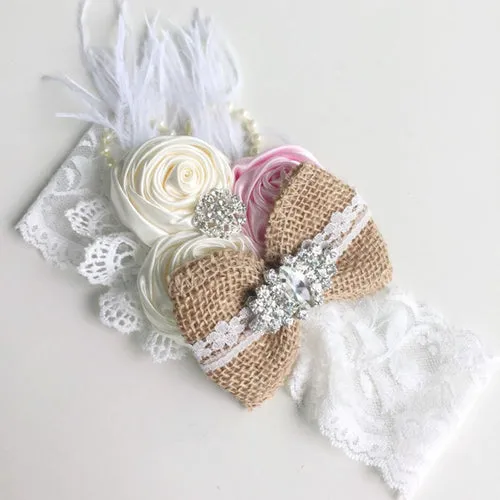 Vintage Flower Headband Baby Girls Headwraps Newborn Photography Props