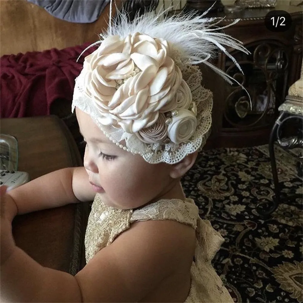 Vintage Flower Headband Baby Girls Headwraps Newborn Photography Props