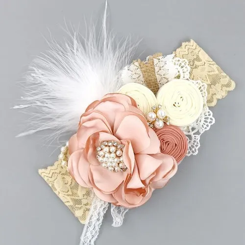 Vintage Flower Headband Baby Girls Headwraps Newborn Photography Props