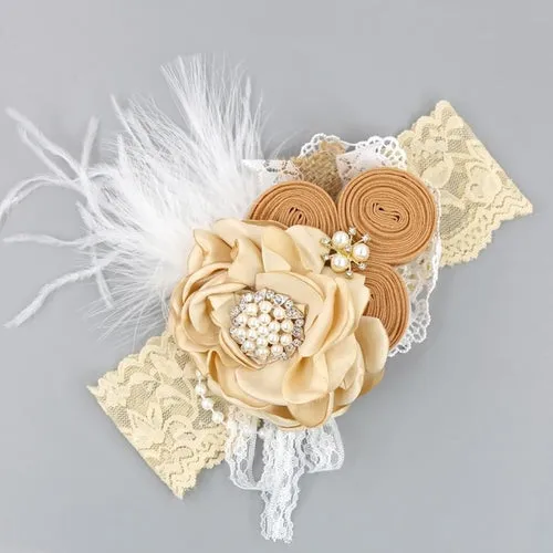 Vintage Flower Headband Baby Girls Headwraps Newborn Photography Props