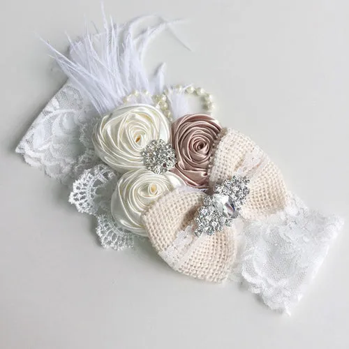 Vintage Flower Headband Baby Girls Headwraps Newborn Photography Props