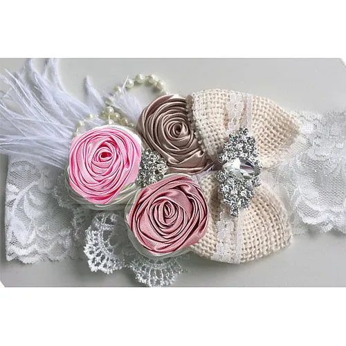 Vintage Flower Headband Baby Girls Headwraps Newborn Photography Props