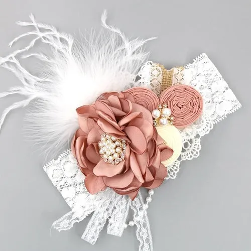Vintage Flower Headband Baby Girls Headwraps Newborn Photography Props