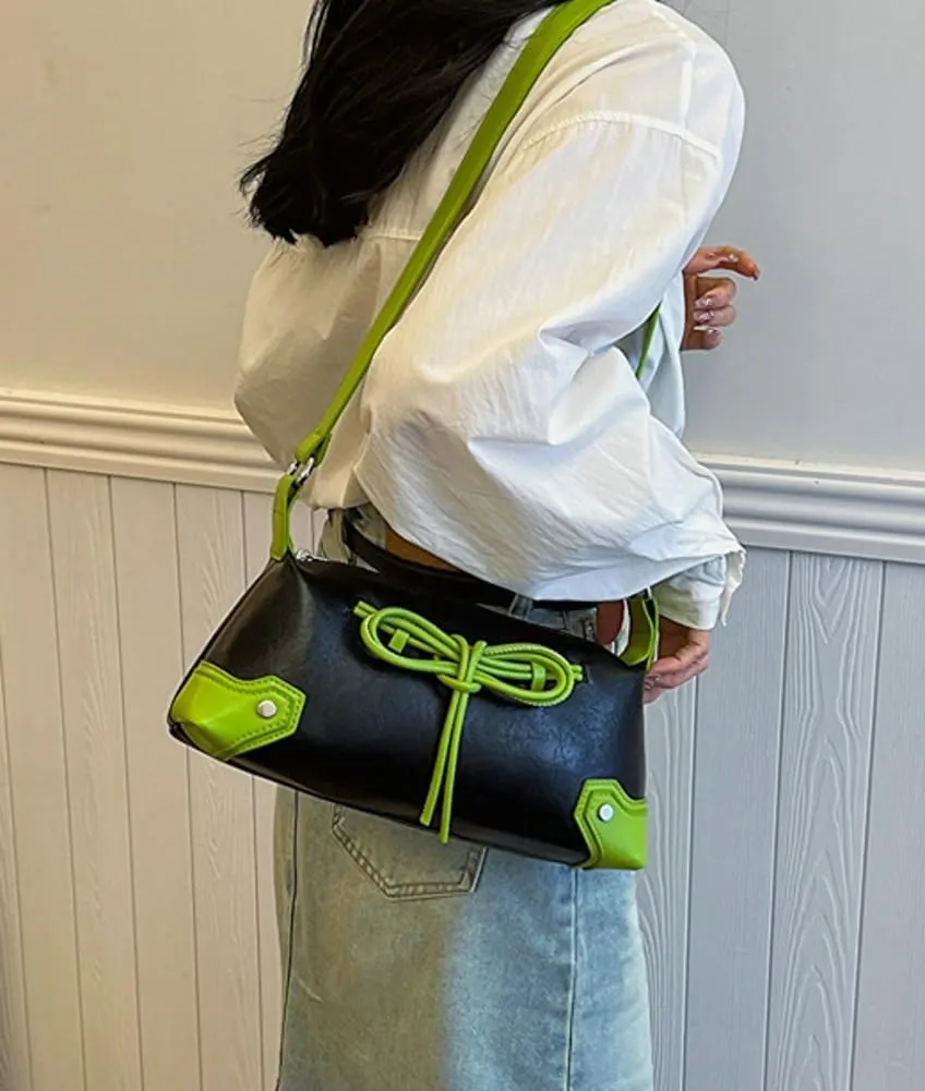 Vintage Hobo Bags for Women Bow Tie Crossbody Bags for Women Y2k Satchel Handbag Shoulder Bag Top Handle Purse Clutch