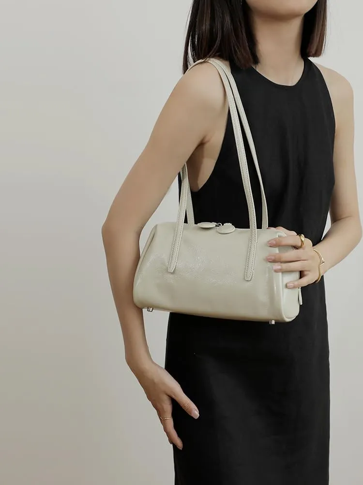 Vintage Leather Niche Handbag Totes Pillow Bag Oil Wax Shoulder Armpit Bag Clutch Versatile Chic Purse Luxury Elegant