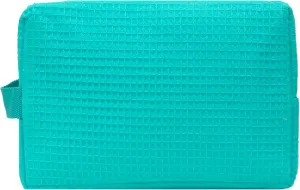 Waffle Weave Cosmetic Bags, Large (Caribbean Blue)