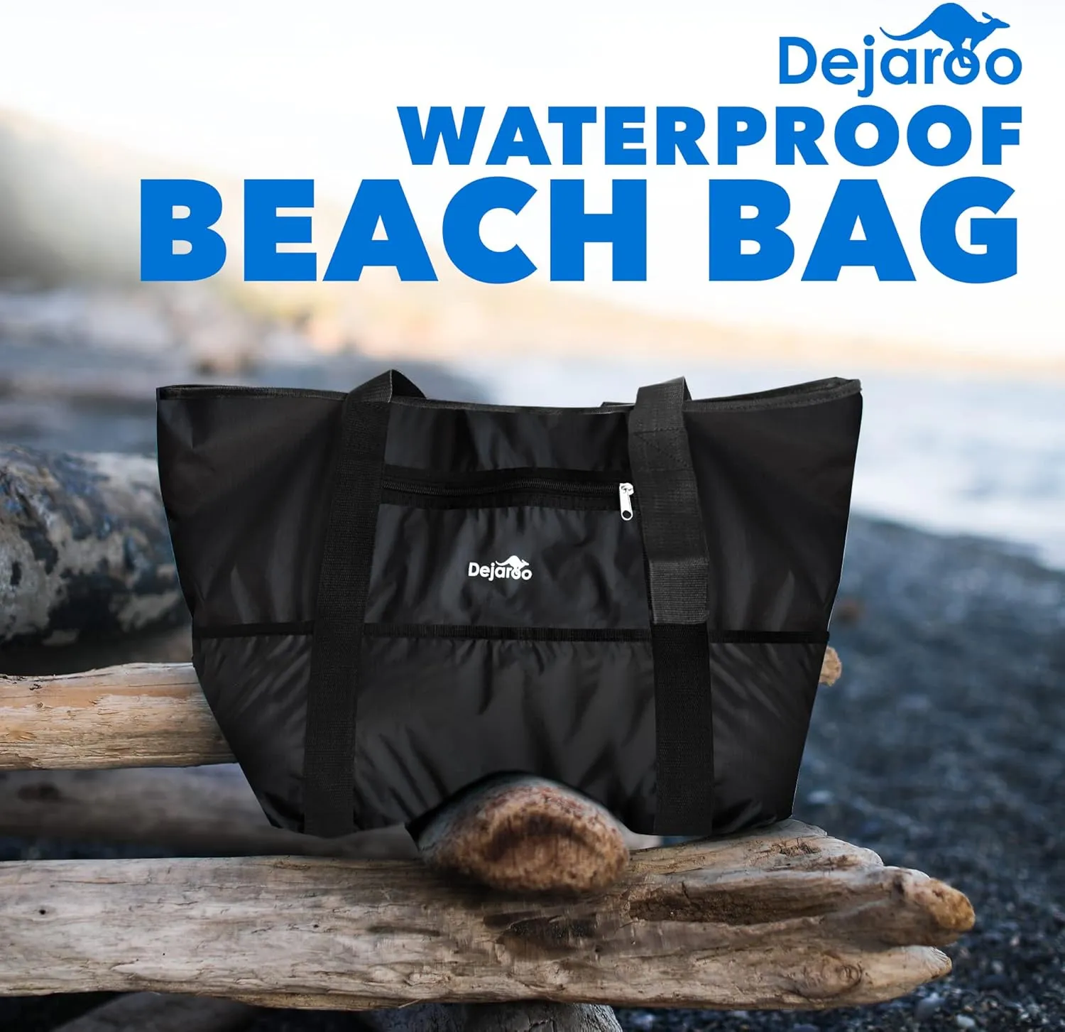 Waterproof Beach Bag - Weekend Overnight Tote - Large and Lightweight