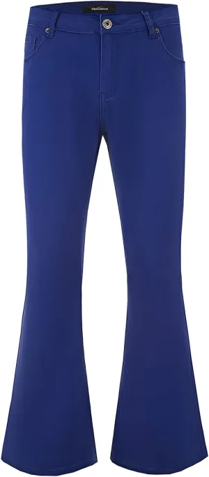 Wbestwind Men's Relaxed Stretch Vintage 60s 70s Bell Bottom Pants Fit 70s Disco Outfits Comfort Flared Retro Leg