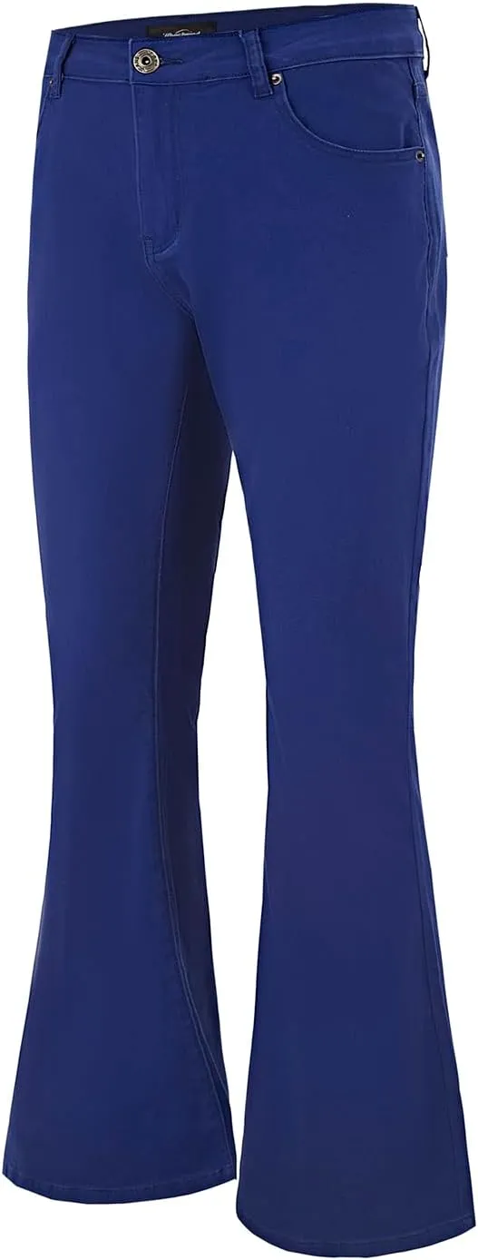 Wbestwind Men's Relaxed Stretch Vintage 60s 70s Bell Bottom Pants Fit 70s Disco Outfits Comfort Flared Retro Leg